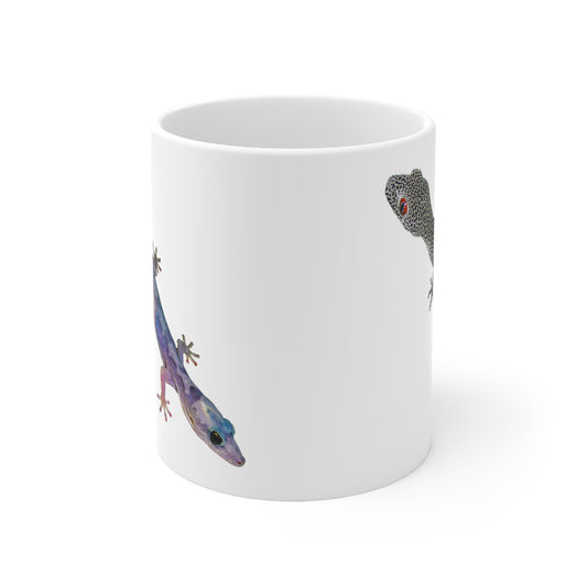 Golden-tailed and Robust velvet geckos white Ceramic Mug 11oz